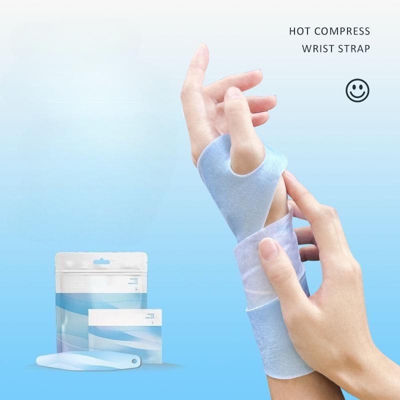 

5pcs per bag Steam hot compress wrist strap wrist protector heated hand tendon sheath joint warm wristband fitness body building небесно-голубой