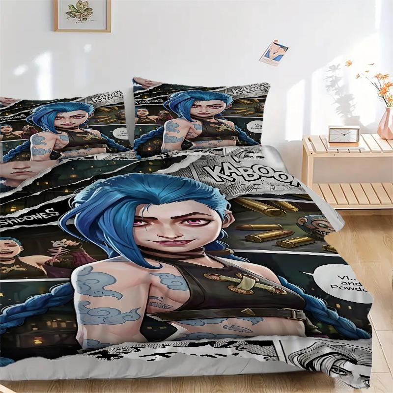 3Pcs Superheroine Power Up Bedding Sets For All Sizes New 3D Printed Bed Cover Comforter Duvet Cover Pillowcase Bedroom Decoration