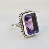 Natural Amethyst Ring, Handmade 925 Sterling Silver Ring, Baguette Amethyst Designer Ring, February Birthstone, Promise Ring