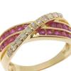 Ring K18 yellow gold/Ruby/diamond #7.0(US Size) 4.4g Women Used