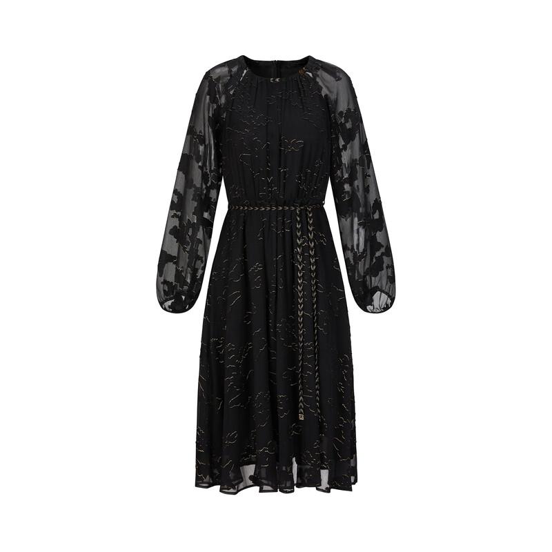 JUZI ANNACAU French Elegant Bright Silk Floral Midi Dress