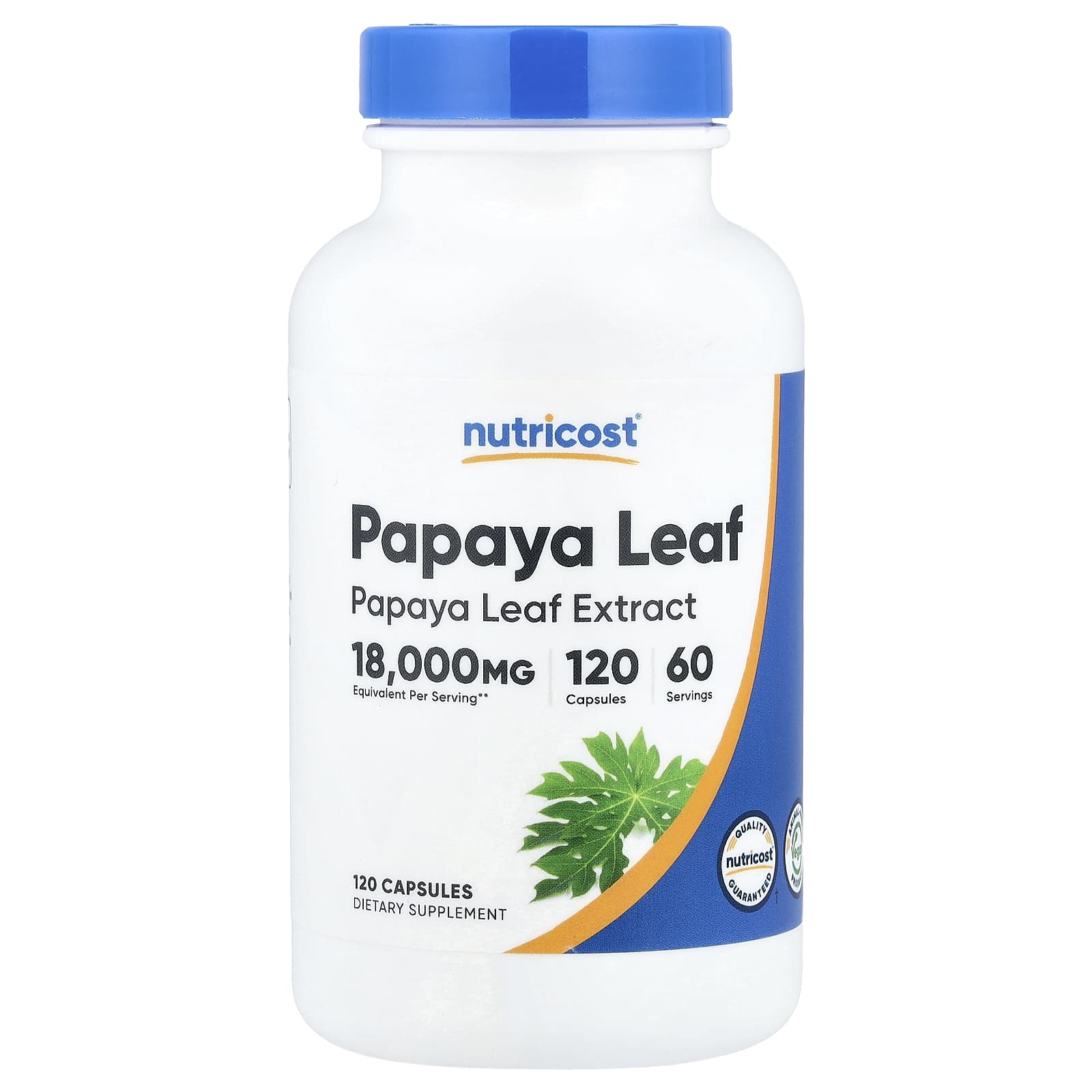 

Nutricost, Papaya Leaf, 120 Capsules (600mg per capsule)