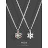 Snowflake Japanese and Korea Style Necklace Titanium Steel Couple's Pendant Christmas