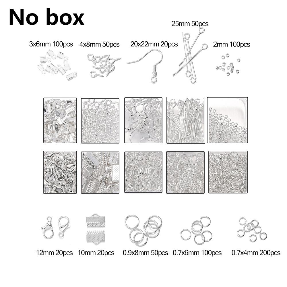 Alloy Accessories Jewelry Findings Set Repair Tools Lobster Clasp Open Jump Rings Earring Hooks for DIY Jewelry Making Supplies