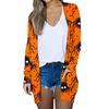 Women's Fashion Halloween Print Long Sleeve Loose Casual Cardigan Tops