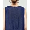 Women's Retro Denim Hemp Sleeveless Midi Dress