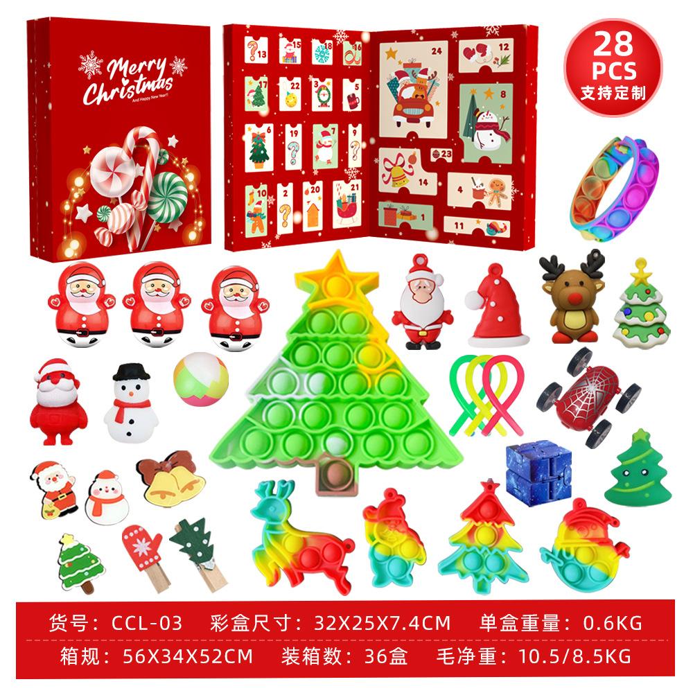 Fidget Christmas Advent Calendar 24 Days of Surprises Fidget Gift Box Christmas Countdown Advent Calendars for Kid New Year Gift