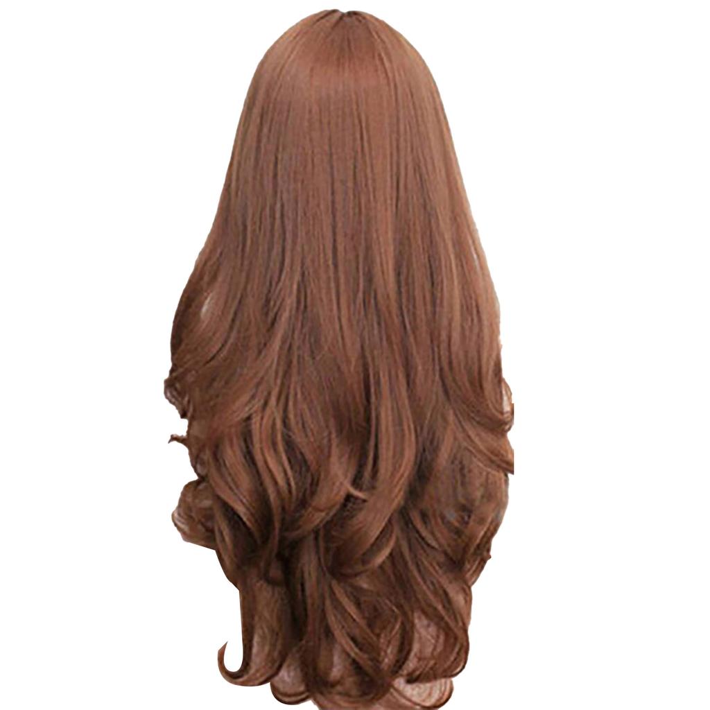 Women Fashion Synthetic Long Wavy Wig Lady Wigs Blonde Brown Black Linen Natural Cosplay Party Hair for Party Club