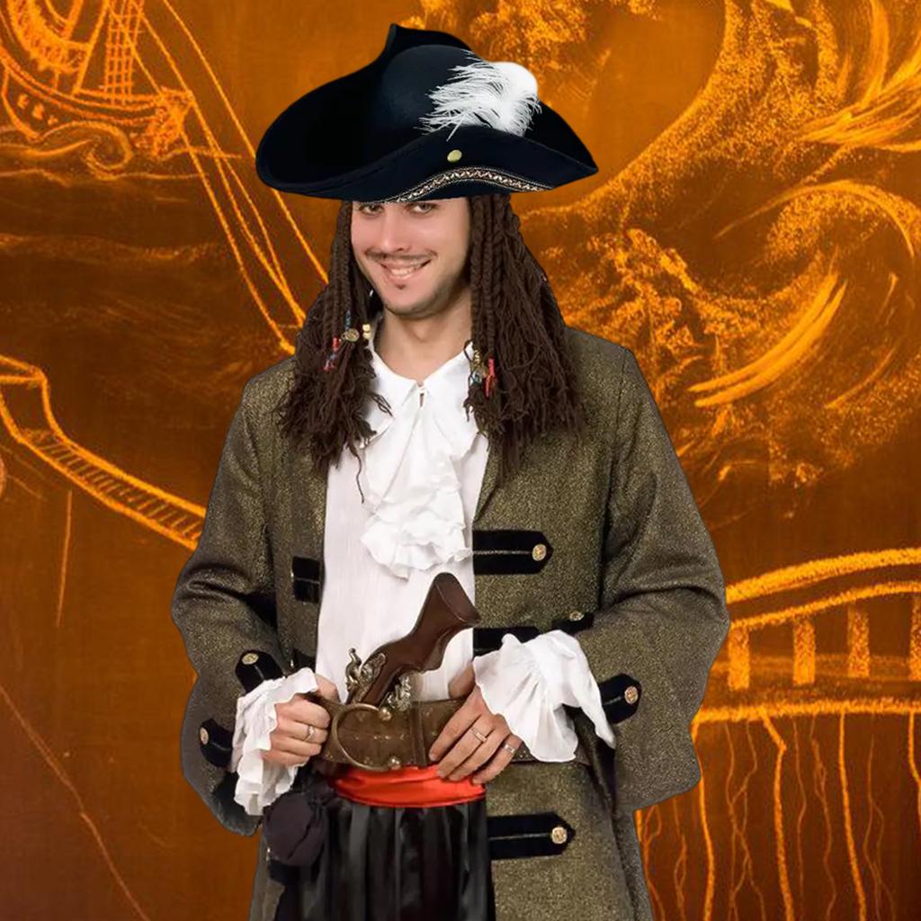 Ausgefallene Feder-Piratenhüte für Halloween-Partys und Abenteuerspiele Perfekt für Halloween-Verkleidungen & Spiel
