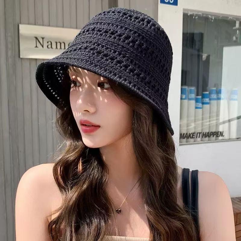 

Women s 2025 Japanese-Style Sun Protection Fisherman Bucket Hat - Breathable, Knitted Design for a Slimmer Look One Size