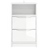 Nightstand High Gloss White 40 X 30 X 67 Cm Engineered Wood