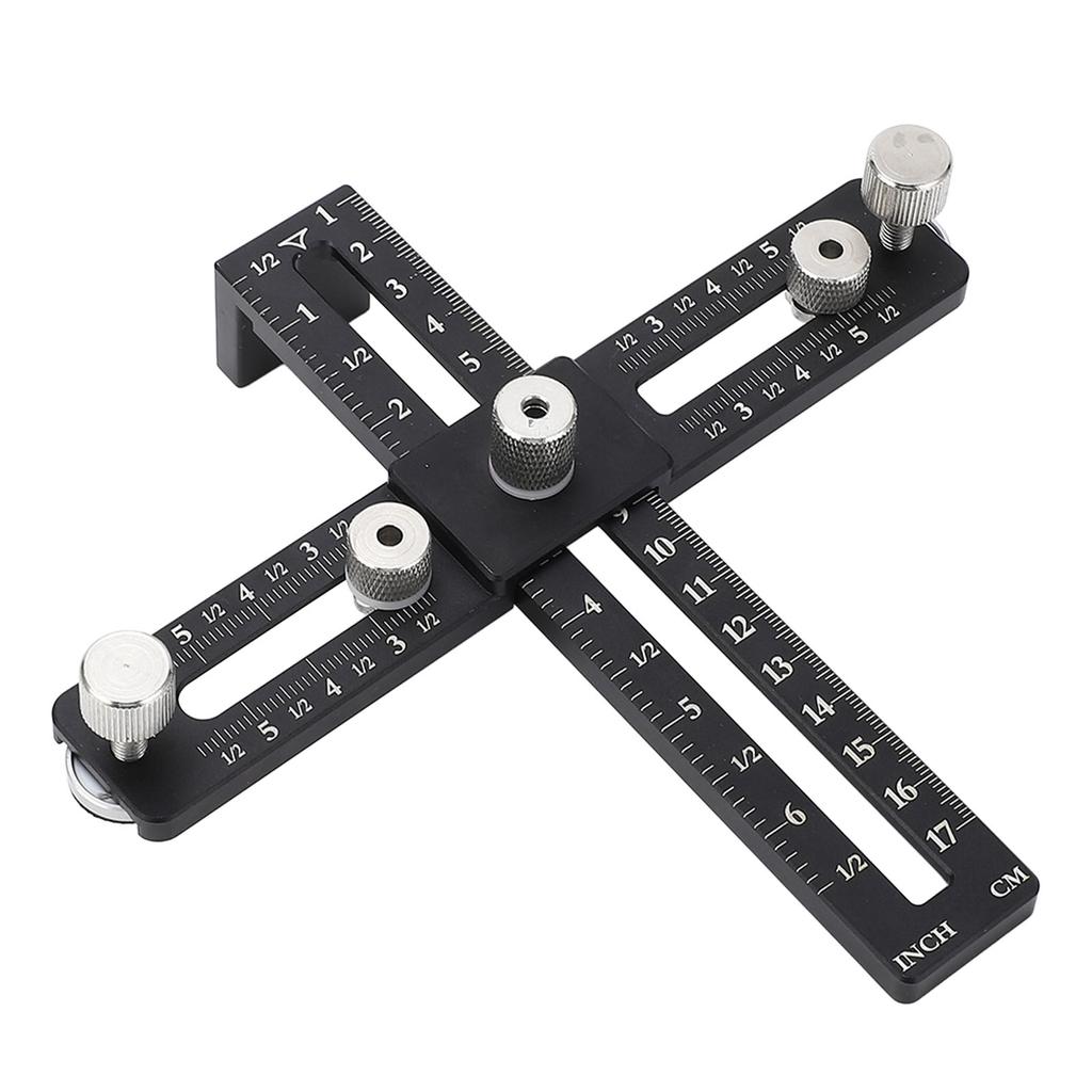 Instrument șablon mâner dulap Instrument de localizare poanson din aliaj de aluminiu Ghid șablon de găurit pentru prelucrarea lemnului