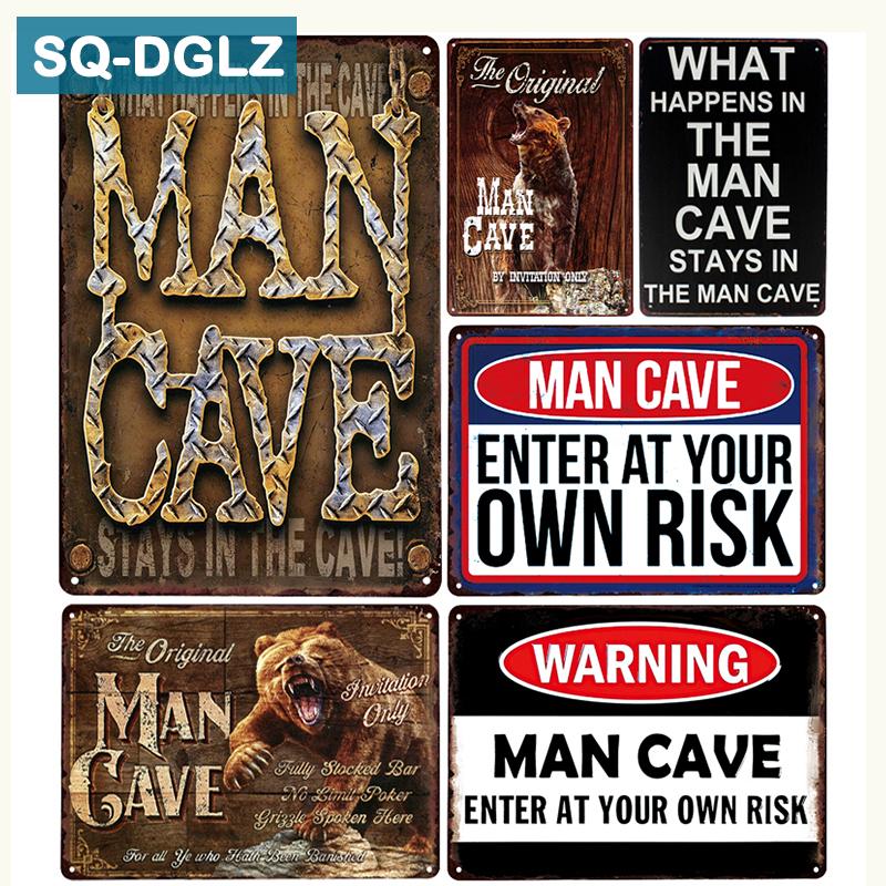 

[SQ-DGLZ] ОРИГИНАЛЬНАЯ ЧЕЛОВЕКСКАЯ ПЕЩЕРА металлическая вывеска Бар Настенный декор винтажные изделия из металла домашний декор живопись таблички художественный постер