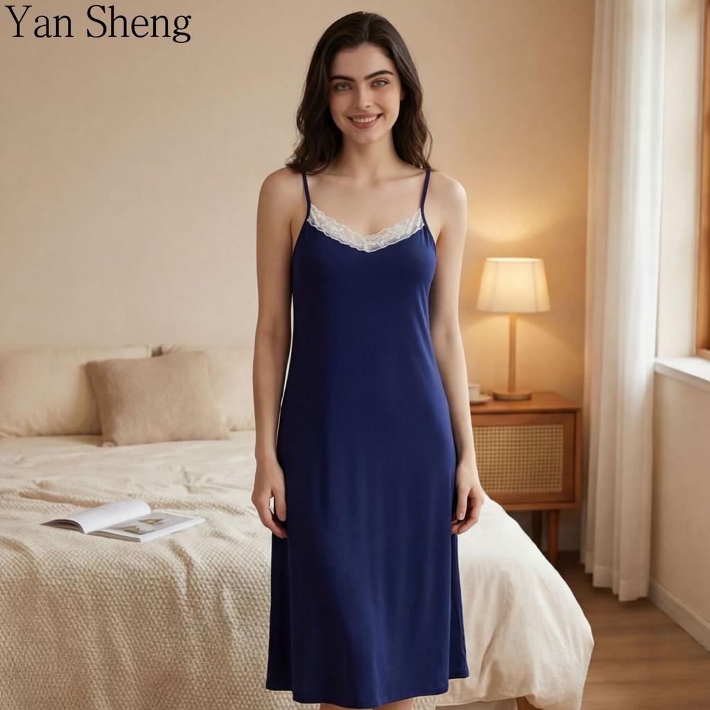 New Arrival Women Sexy Lace Sling Nightgown Summer Ladies Soft Pajamas Home Sleep Dress
