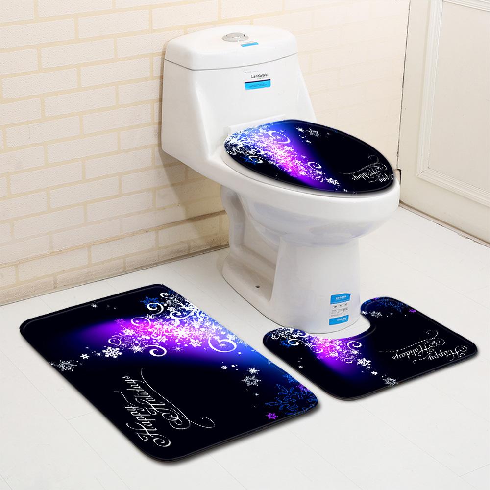 Weihnachts-Badezimmer-Bodenmatte Toilette Dreiteiliges Set