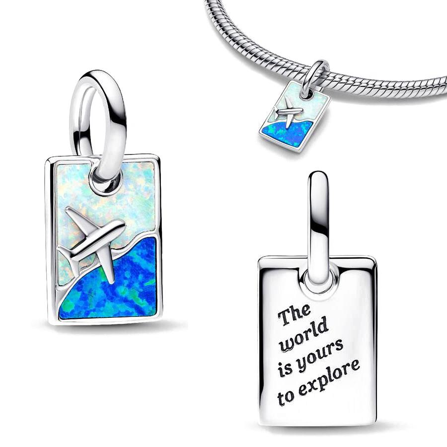 925 Silver Exquisite Travel Series Airplane Bicycle Charm Pendant Suitable For Bracelet DIY Fashion Jewelry