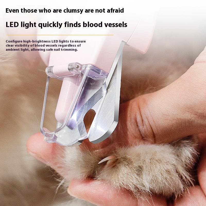 Cordless Anti-Splash Pet Nail Grinder & Clipper - 2-in-1 USB Rechargeable with LED