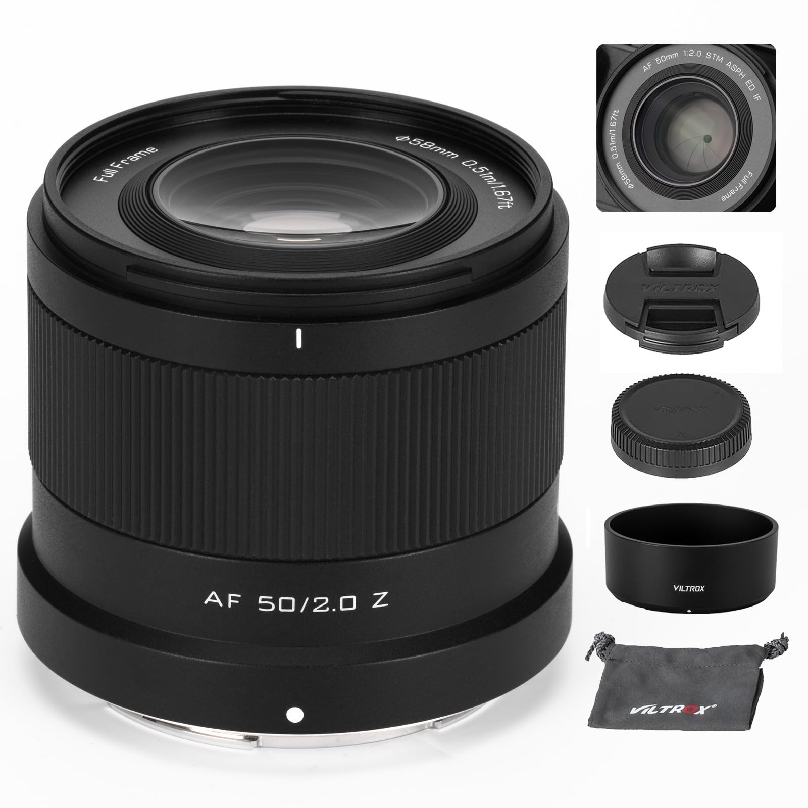 

VILTROX 50mm F2 Z Mount Повнокадровий Світлосильний STM Об єктив з Автофокусом Фіксована Фокусна Відстань для Камер Nikon Z Mount Z5 Z50 Z50II Z6 Z6II Z7 Z7II ZFC Z30 Z9 Z8 ZF