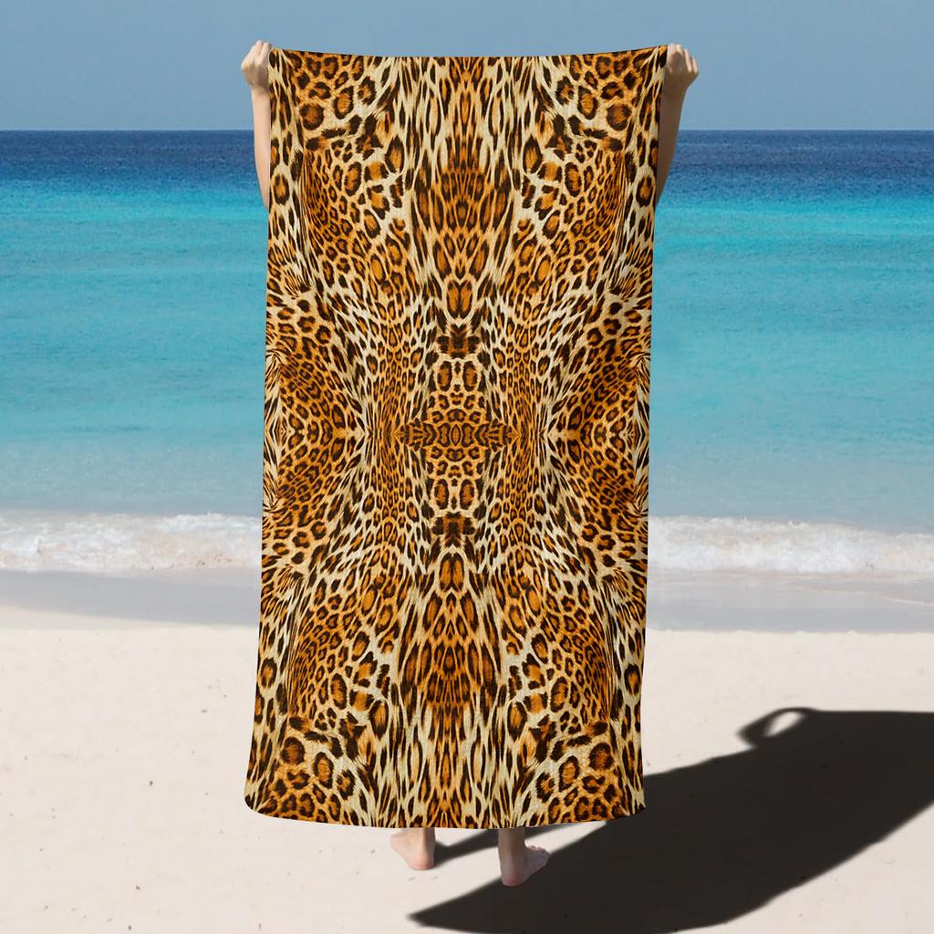 1PC Towel Leopard Zebra Pattern for Family or Friends Gifts Quick-Dry Beach Towel For Yoga Tourism Beach GYM Camping Swimming
