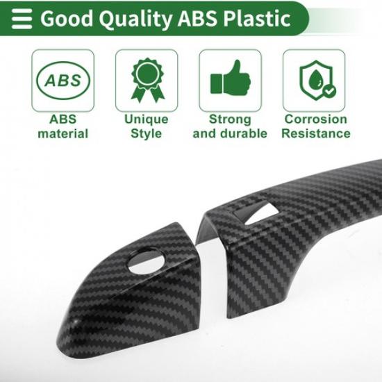 Car Door Handle Cover Trim for Hyundai Tucson 2016- Carbon Fiber Black