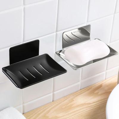 No Drilling Stainless Steel Bathroom Shower Soap Box Storage Plate Tray Holder Case Soap Holder Housekeeping Container Organizers