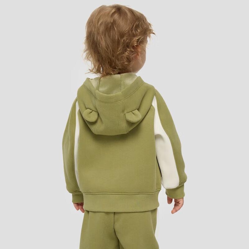 Gap Boys' Velvet Hooded Sweatshirt with Logo Appliqué