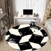 1pc Black Square Office Round Rug, Non-slip, Soft and Durable Office Rug for Interior Decoration, Perfect for Office, Beautiful Decoration Yy260323083