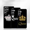 Cover for Samsung Galaxy A55 A54 A25 A36 A17 A26 A35 A33 A34 A14 A37 S8 S9 S20 S21 FE S10 Plus Case Crown King Queen golden
