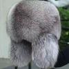 Unisex Real Fox and Raccoon Fur Lei Feng Winter Hat