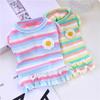 Soft Dog Striped T Shirt Comfortable Pet Dog Dress Cartoon Puppy Clothes  Bichon