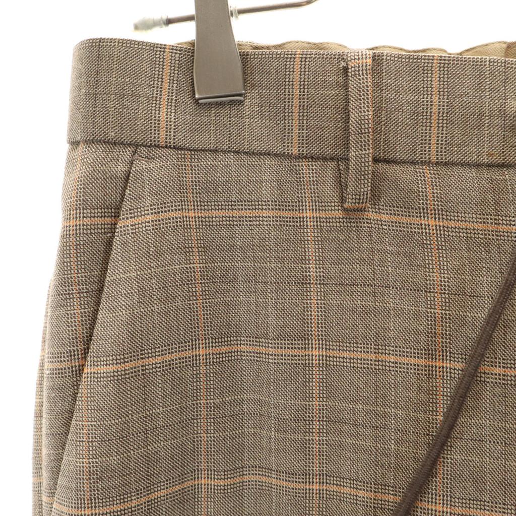 EDIFICE Glen Check Tapered Pants M Brown Men's Used