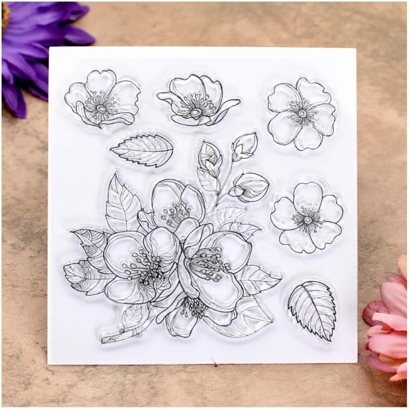 

Flowers Clear Stamps for Card Making Decoration and DIY Scrapbooking чистый
