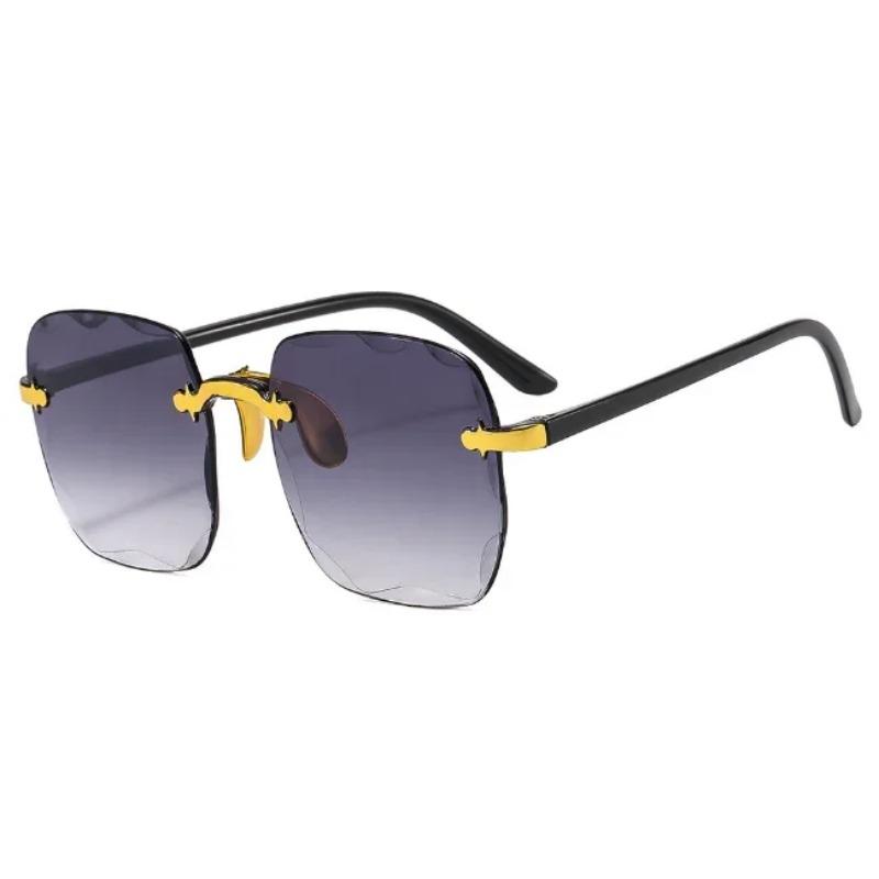 Nové bezrámové slnečné okuliare s rezanými okrajmi Módne letné slnečné clony Dámske priehľadné viacfarebné šošovky UV4 Dámske slnečné okuliare