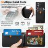 For Samsung Galaxy Z Fold5 5G Case Card Bag Kickstand Leather+PC Phone Cover with HD Screen Protector