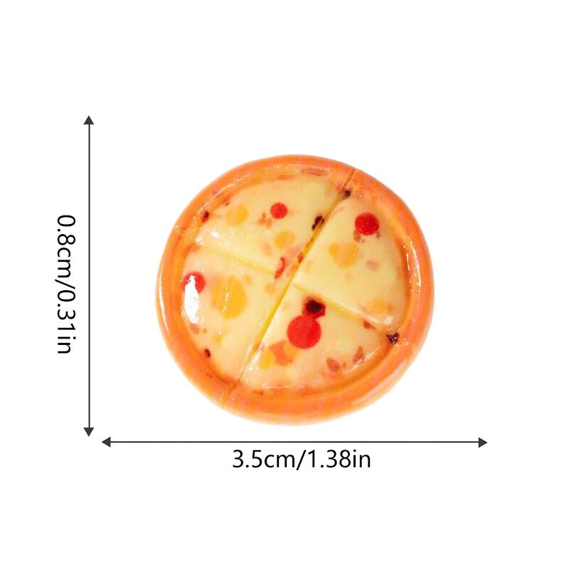 5/10PCS Pizza Food Miniature Models Ornaments Decor Simulation DIY Resin Accessories