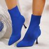Fashion Autumn 2025 New Women Socks Boots Stretch Fabric Women Ankle Boots Pointed Toe High Heels Slip-On Sexy Sock Heeled Chelsea Boots
