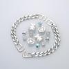 Bear Rhinestone Chain Silver Crocs Accessories DIY Shoe Buckle Flower
