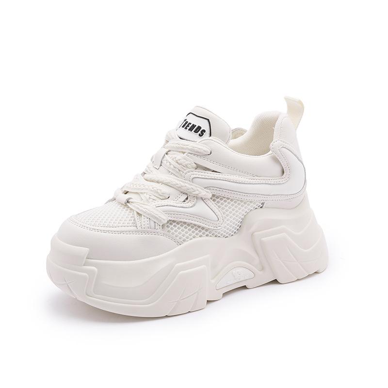 

Женские кроссовки «папины кроссовки» универсальные женские весенние новые дышащие повседневные спортивные туфли на платформе, увеличивающие рост 39 бежевый