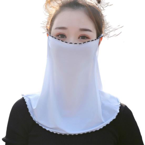 Women Floral Soft Chiffon Anti Dust Sun Protection Face Cover Neck Gaiter Scarf