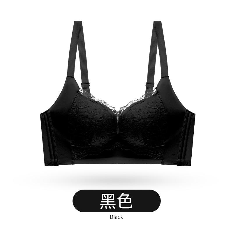 

Traceless small breasts gather lace thin styles, double breasts are anti-sagging, beautiful back, sexy bra cover, big breasts are small. 32AB чёрный