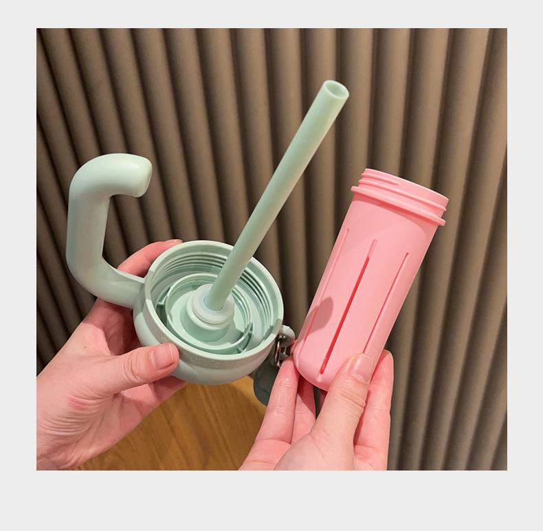 Creative Kitten Thermos Cup: Portable, Large Capacity, Cute Design with Handle for Girls