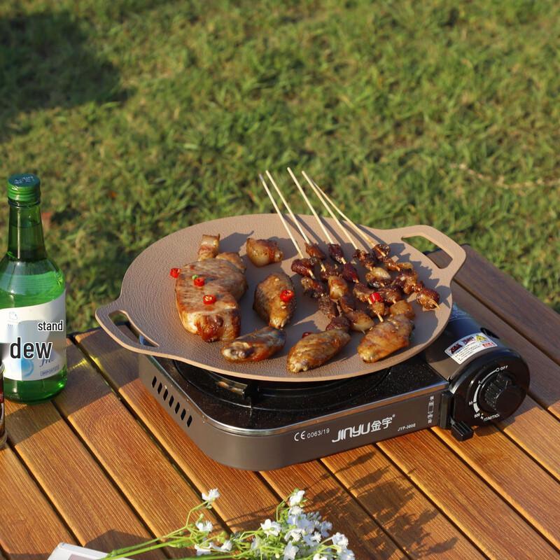 Sanjiaolong 38cm Aluminum Alloy Korean BBQ Grill Pan