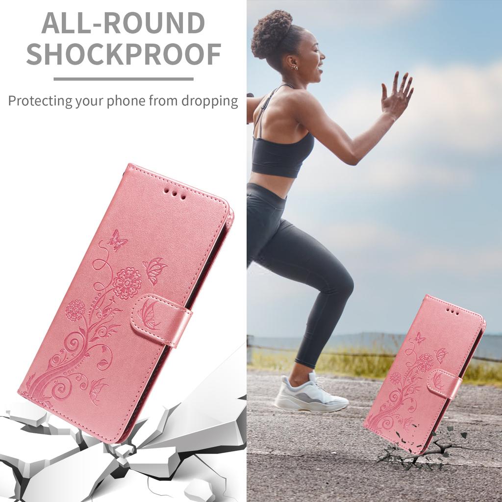 For Vivo Y29s 5G/Y04 4G Case Butterfly Floral Imprint Wallet Stand Leather Phone Cover