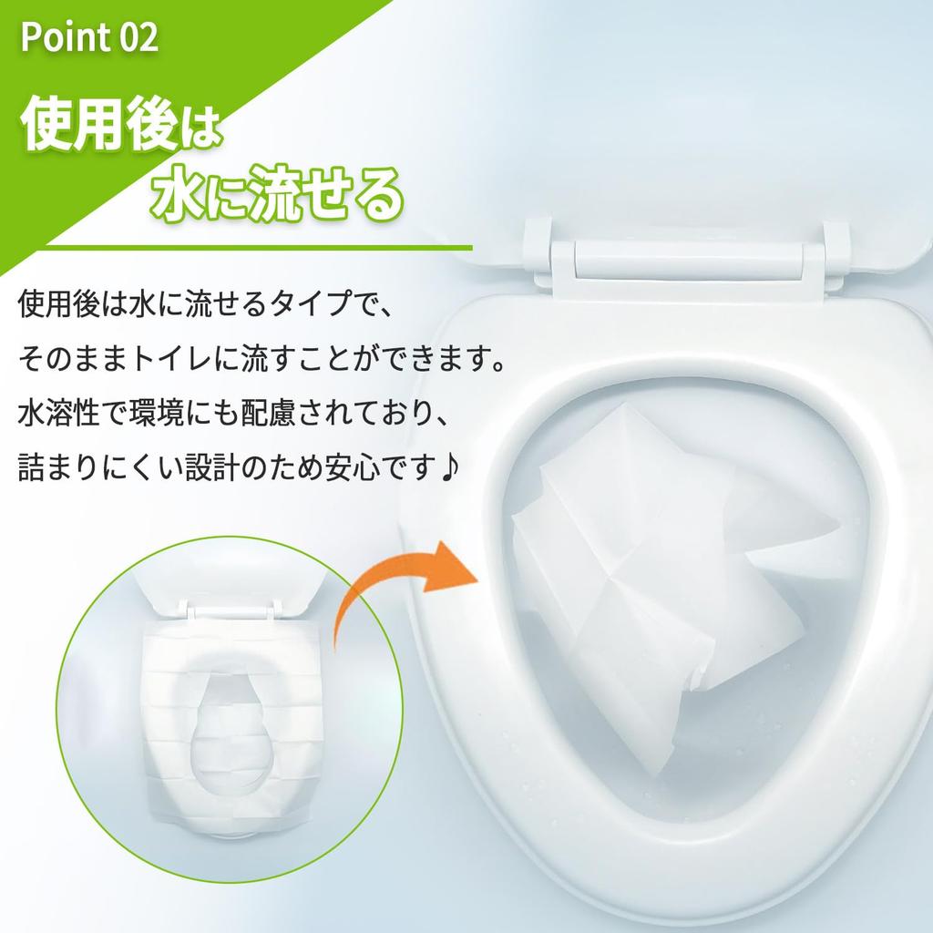 Mitoland Toilet Disaster Prevention For Public 100 Sheets Seats, Portable, Disposable, Flushable, Portable, Large, Hygienic, Travel, Goods, Camping,