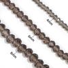 1 Strand 4/6/8mm Faceted Crystal Beads Dark Grey Rondelle Loose Spacer Glass Beads For Jewelry Making DIY Bracelets Necklace