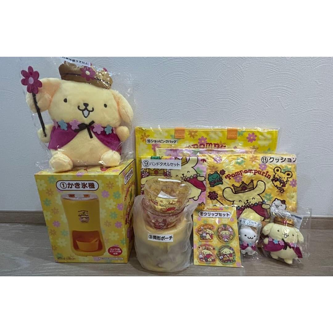 Pom Pom Purin Lottery 30th Anniversary Plush Toys and More Total 12 Items