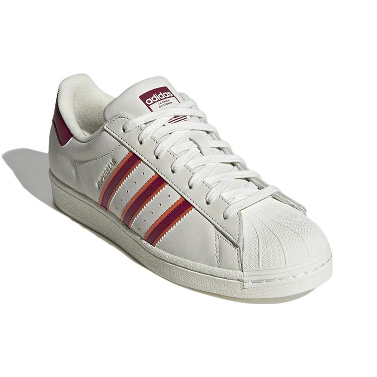 adidas Baskets Superstar White Legacy Burgundy Unisexes Nuage Crème Blanc Semi-Impact Orange HQ8867