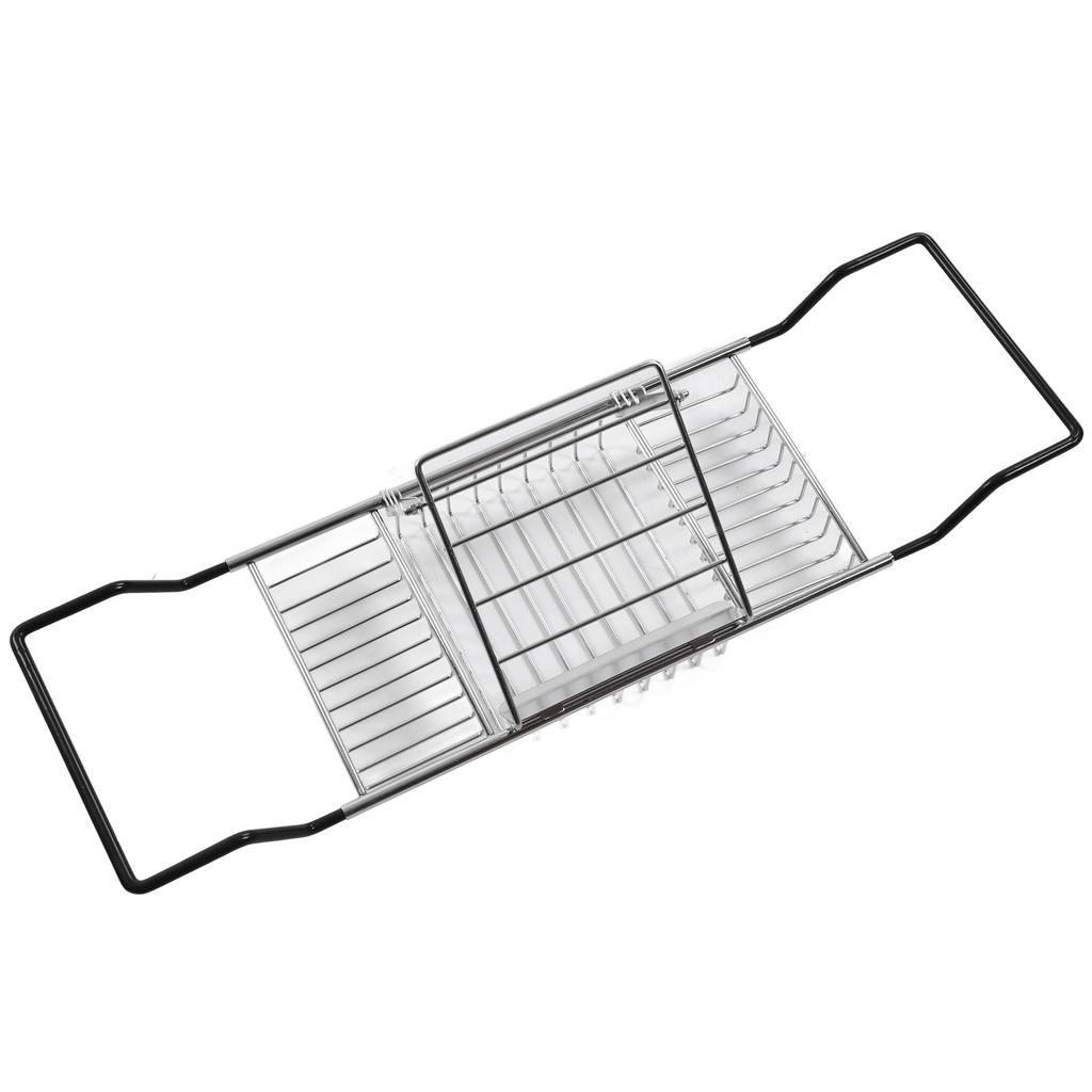 Metal Bathtub Rack Retractable Adjustable Removable Stand Bathroom Caddy Tray Rack for Hotels