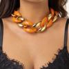 Exaggerated Punk Multi-Layer Chain Stacked Necklaces, Fashionable Geometric Buttons, Personalized Necklaces, Women