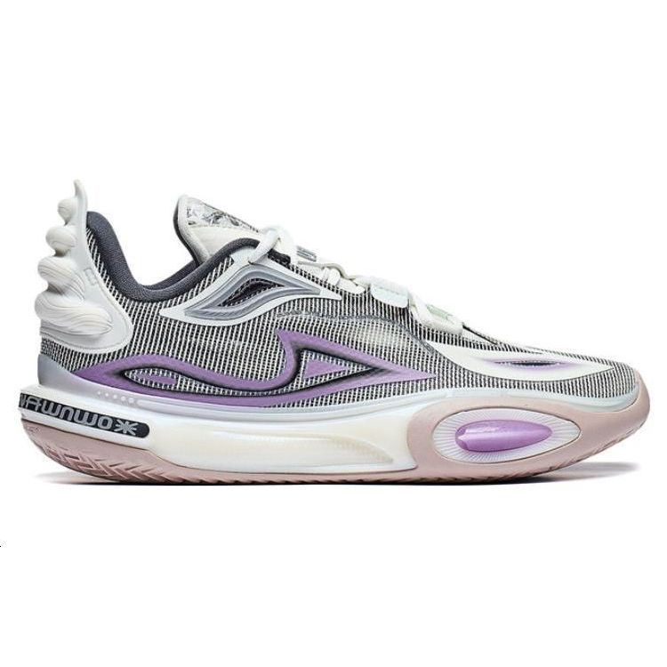 Li Ning All City 11 V2 Youth Version Comfortable Versatile Shock Absorbing Durable Low Top Basketball Shoes Unisex sneaker White Purple ABPT051-3